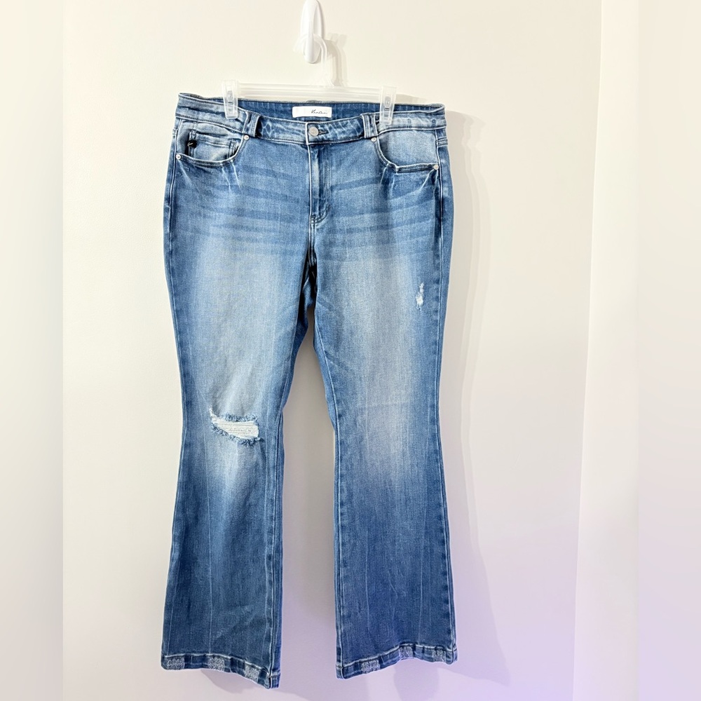 KANCAN Bootcut Flare Plus Size Jeans Distressed Stretch Denim Womens 16 Casual